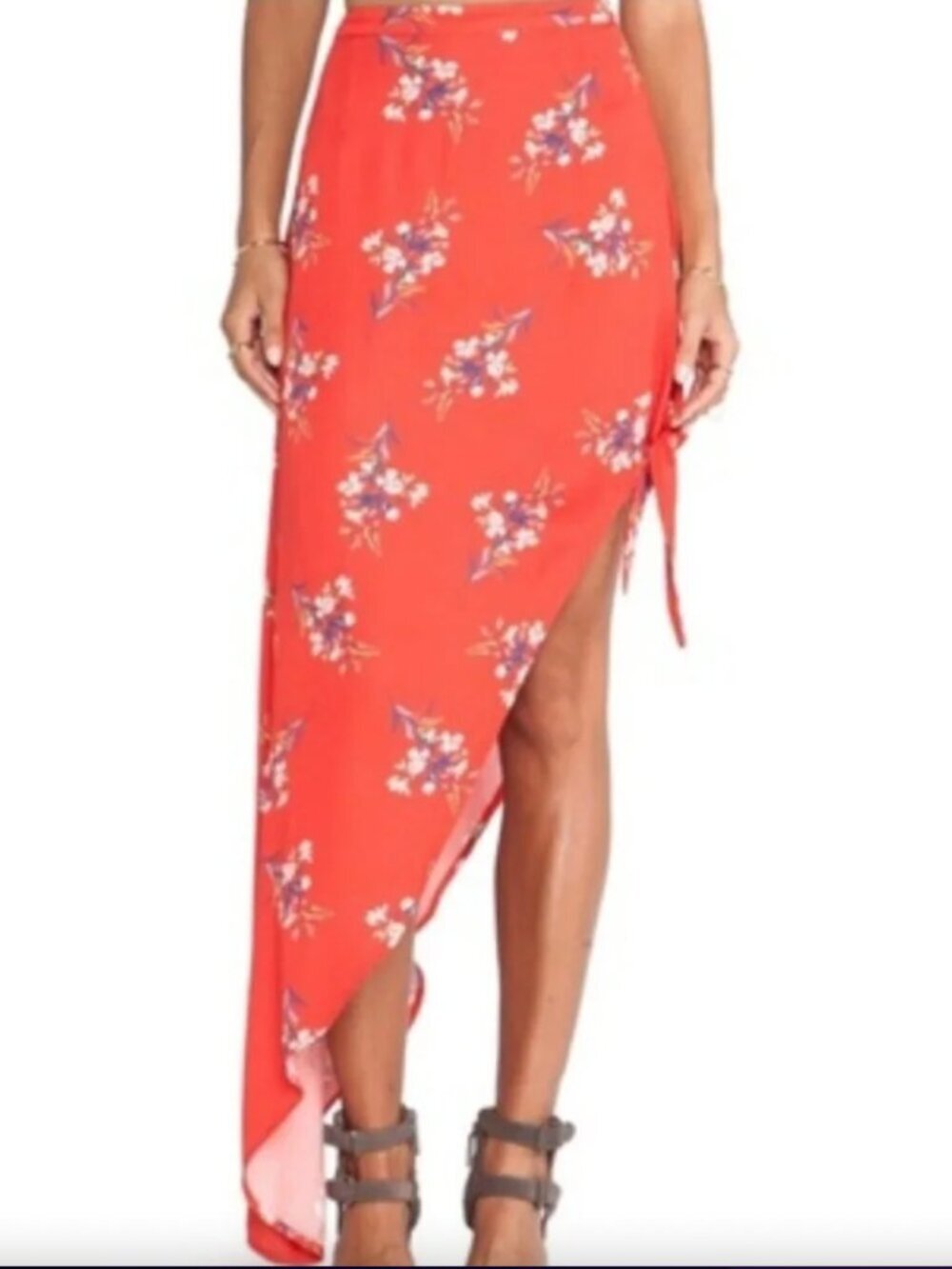 MINKPINK Floral High Low Maxi Skirt Size Medium